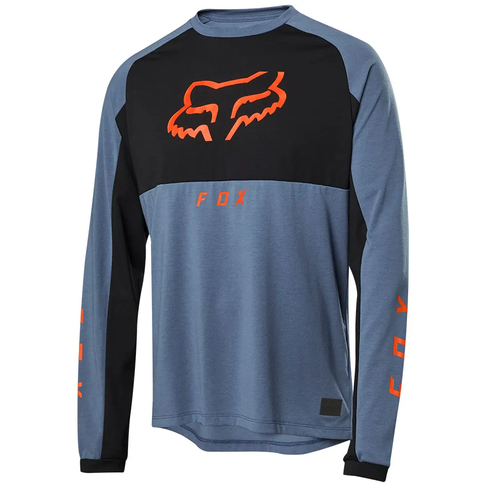 Fox Ranger Dr Mid Ls Jersey [Blue Steel] 1