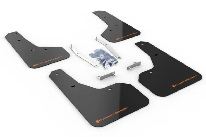 Rally Armor Ur-Series Black Mud Flaps For 2019 Subaru Forester – Orange Branding Accent 1