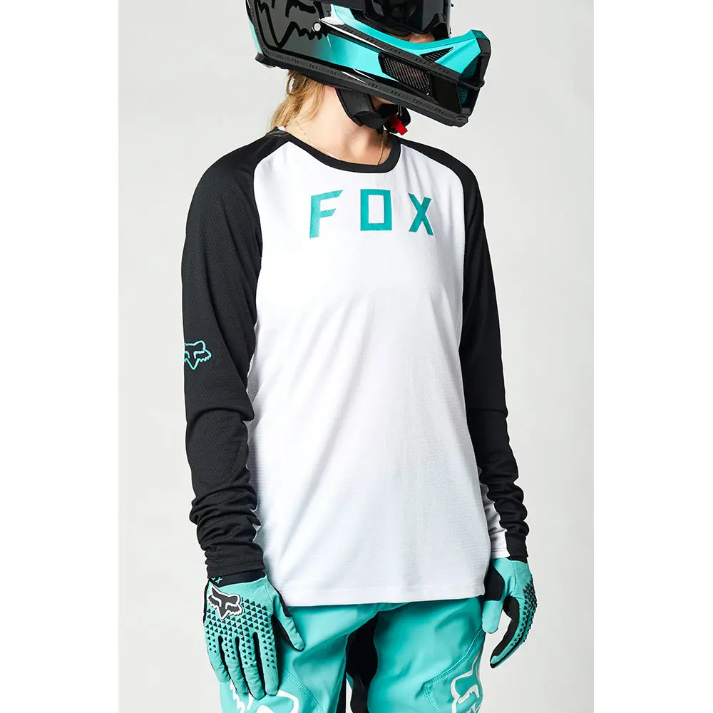 Fox Womens Defend Ls Jersey [White/Black] 1