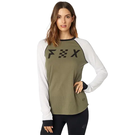 Fox Womens Salt Flats Ls Top [Fatigue Green] 1