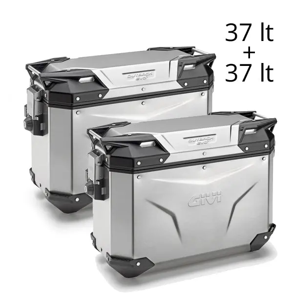 Givi Trekker Outback Evo 37 Lt Cam-Side Cases Silver (Pair) 1