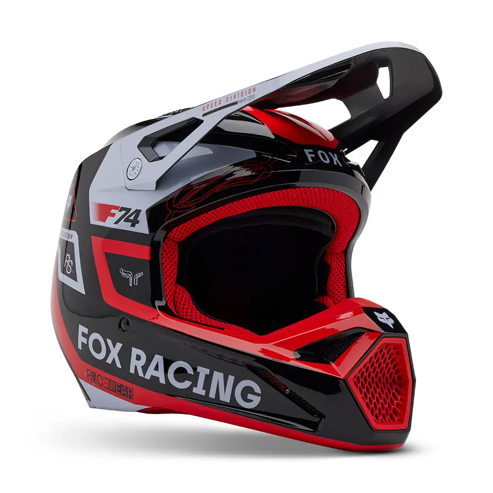 Fox Youth V1 Race Spec Helmet Mips Ce [Flo Red] 1