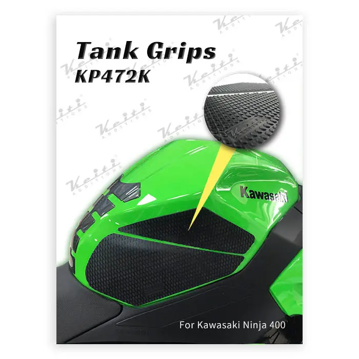 Keiti Tank Grips Kawasaki Ninja 400 [Black] 1