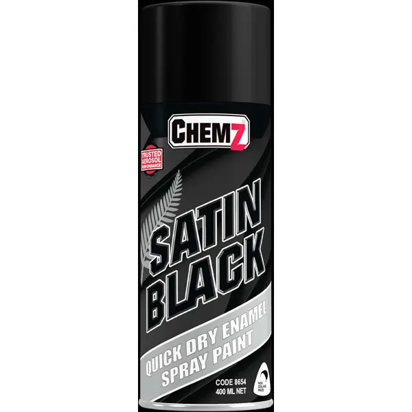 Chemz Enamel Paint Satin Black (400 Ml) 1