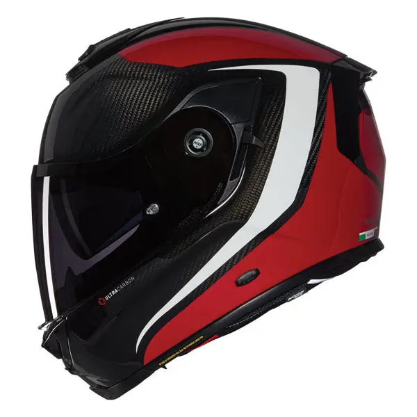 Nolan Xseries X903 Ultra Carbon Full Face Helmet - Intrigo White/Black/Red 1