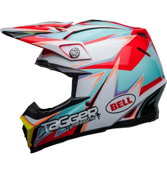 Bell Moto-9S Flex Tagger Edge White/Aqua 1