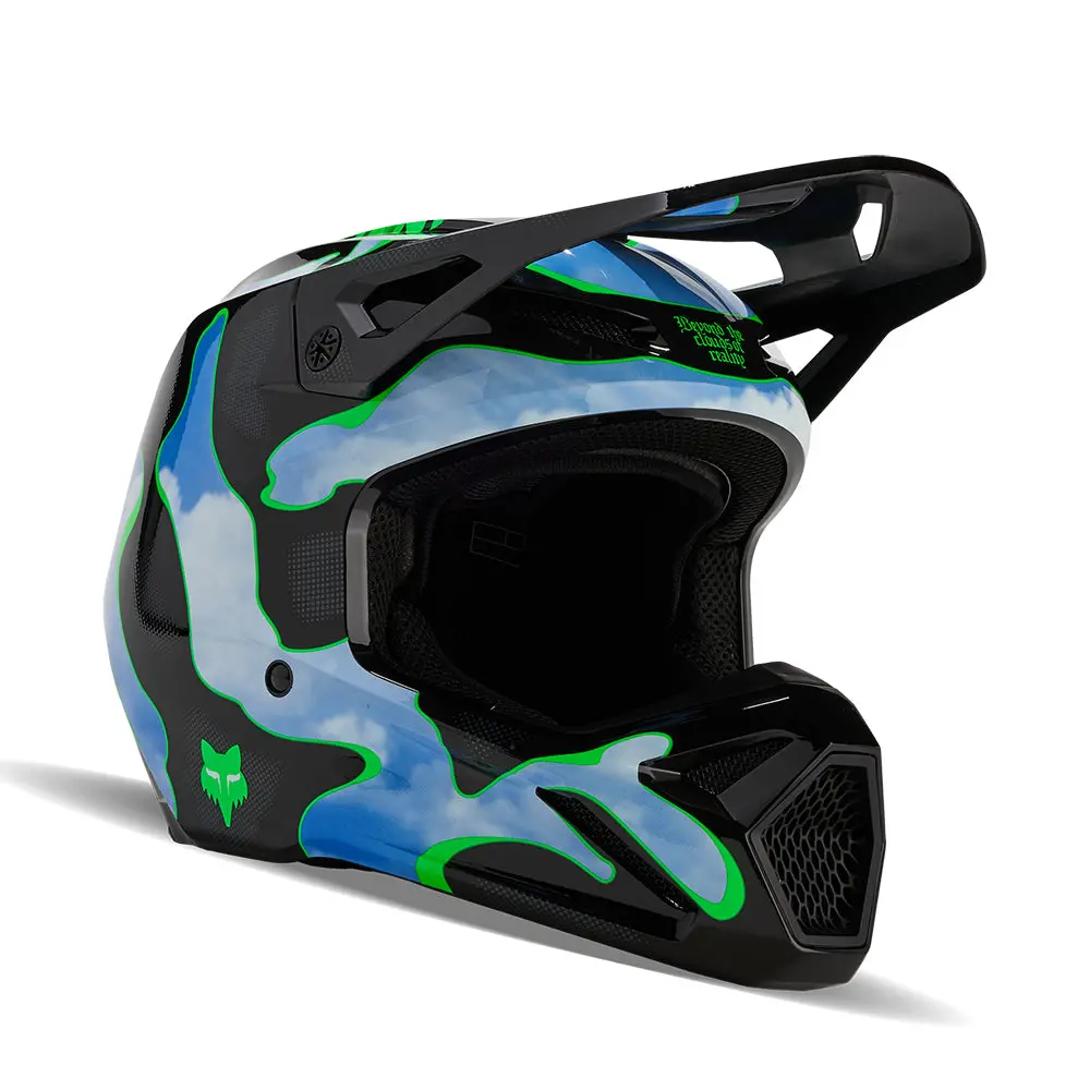 Fox Youth V1 Atlas Helmet [Black/Green] 1