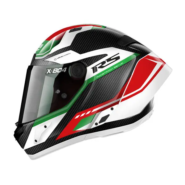 Nolan Xseries X-804 Rs Ultra Carbon Full Face Helmet - White/Red/Green 1
