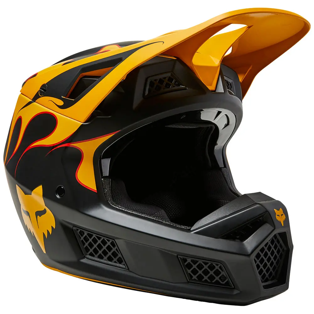 Fox V3 Rs Supr Trik Helmet Ece [Black/Yellow] 1