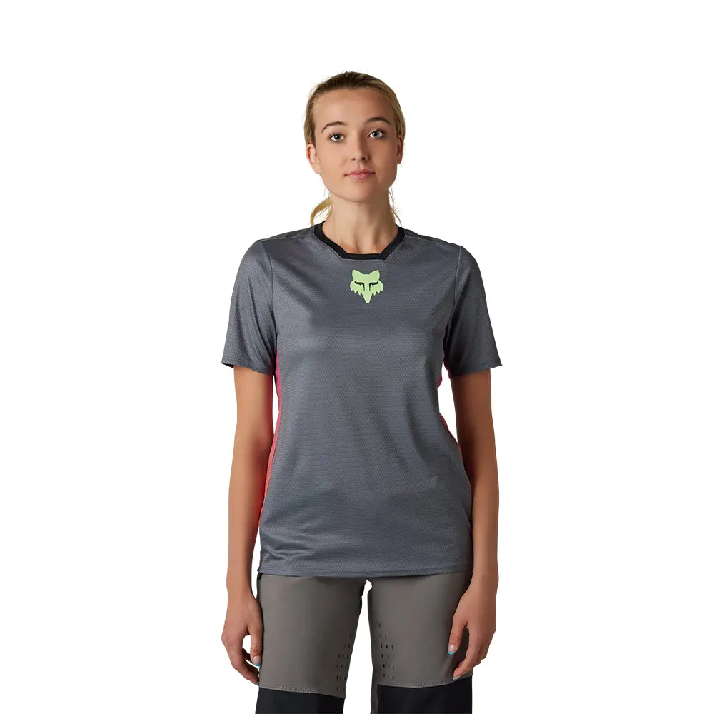 Fox Womens Defend Race Ss Jersey [Pewter] 1