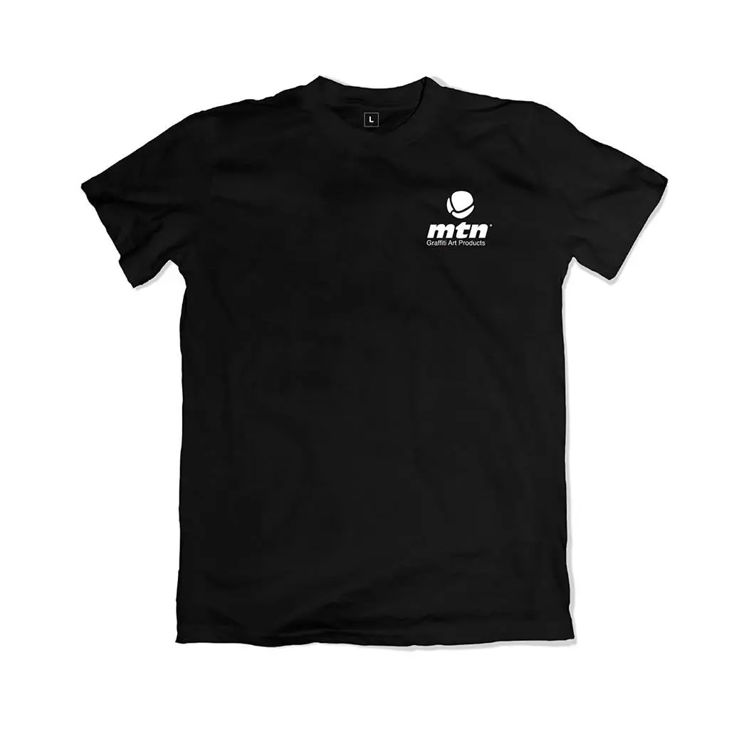 Minimalist Black MTN T-Shirt Featuring Subtle Front Pocket Logo