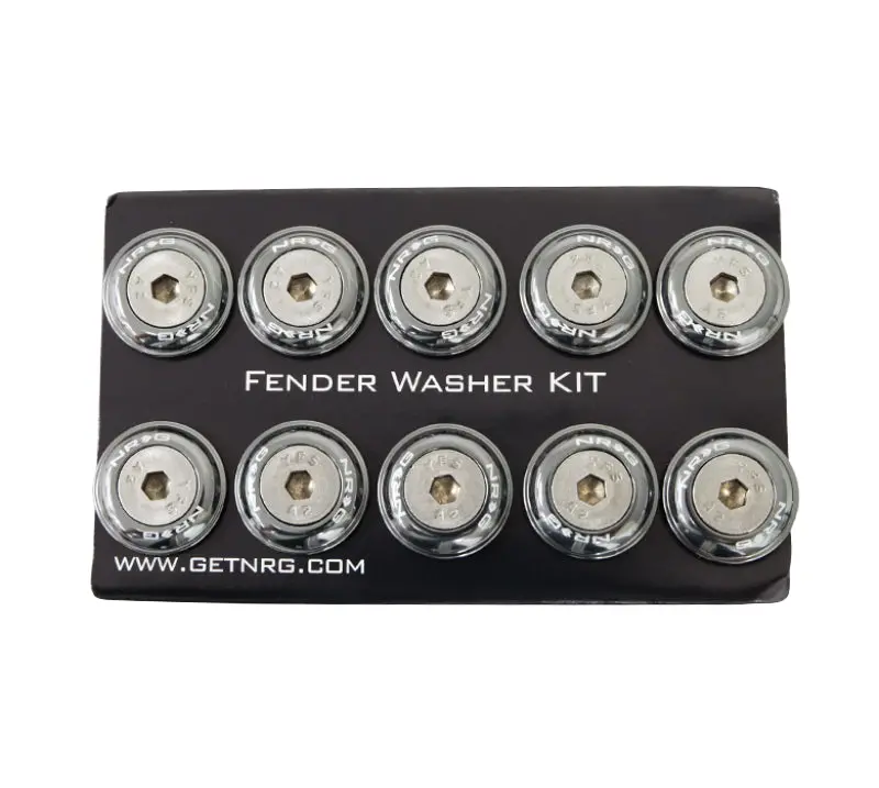Nrg Fender Washer Kit W/Rivets For Plastic (Gunmetal) - Set Of 10 1