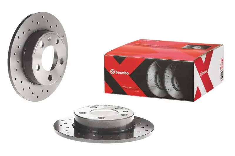 Brembo 15-17 Subaru Wrx Sti/19-20 Toyota 86 Front Premium Xtra Cross Drilled Uv Coated Rotor 1