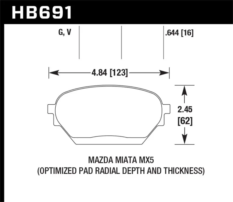 Hawk Dtc-60 Race Front Brake Pads For 2006–2014 Mazda Mx-5 Miata 1