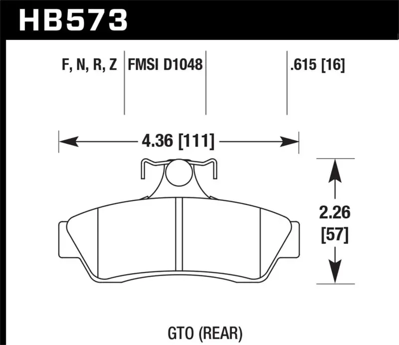 Hawk 04-06 Pontaic Gto Hps 5.0 Rear Brake Pads 1