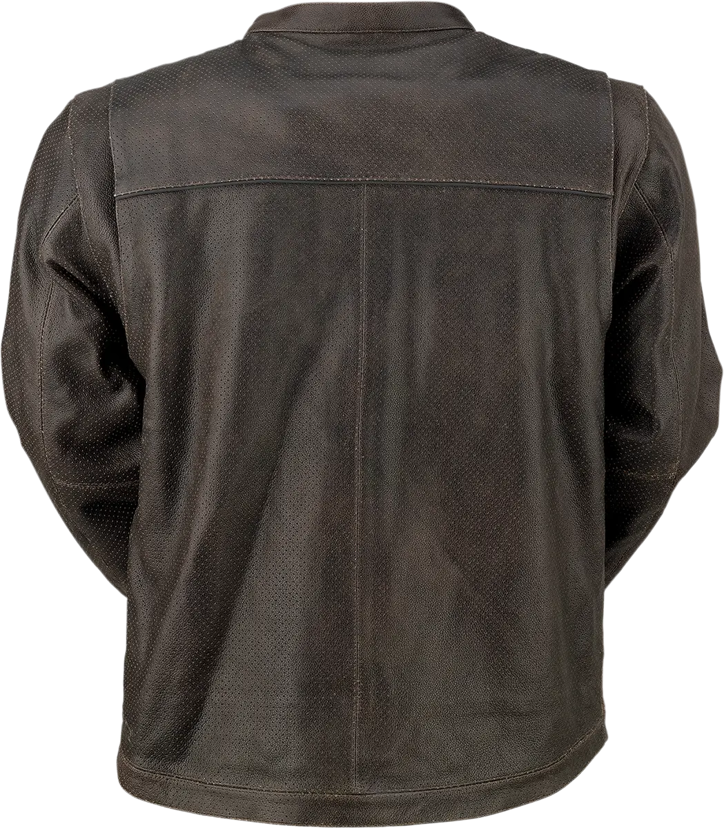 Z1R Munition Perforated Leather Jacket - Brown - 3Xl 2810-3809 1