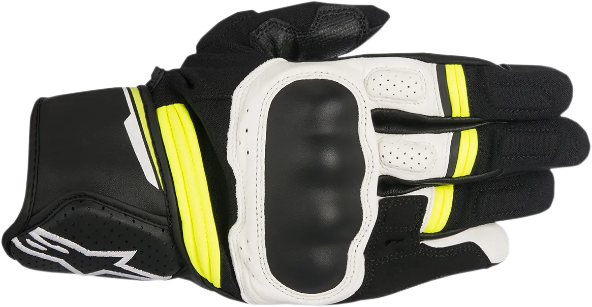 Alpinestars Booster Motorcycle Gloves — Black/White/Yellow, Size Xl 1