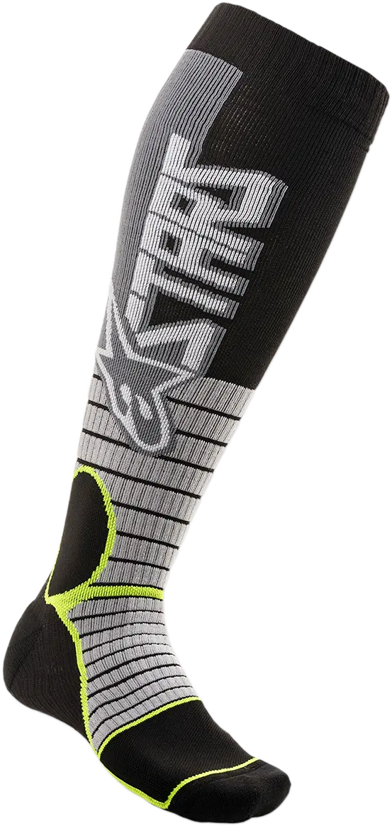 Alpinestars Mx Pro Socks - Gray/Yellow - Medium 4701520-905-Sm 1