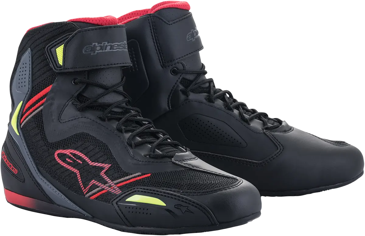 Alpinestars Faster-3 Rideknit Motorcycle Shoes — Black/Red/Yellow, Us Size 14 1