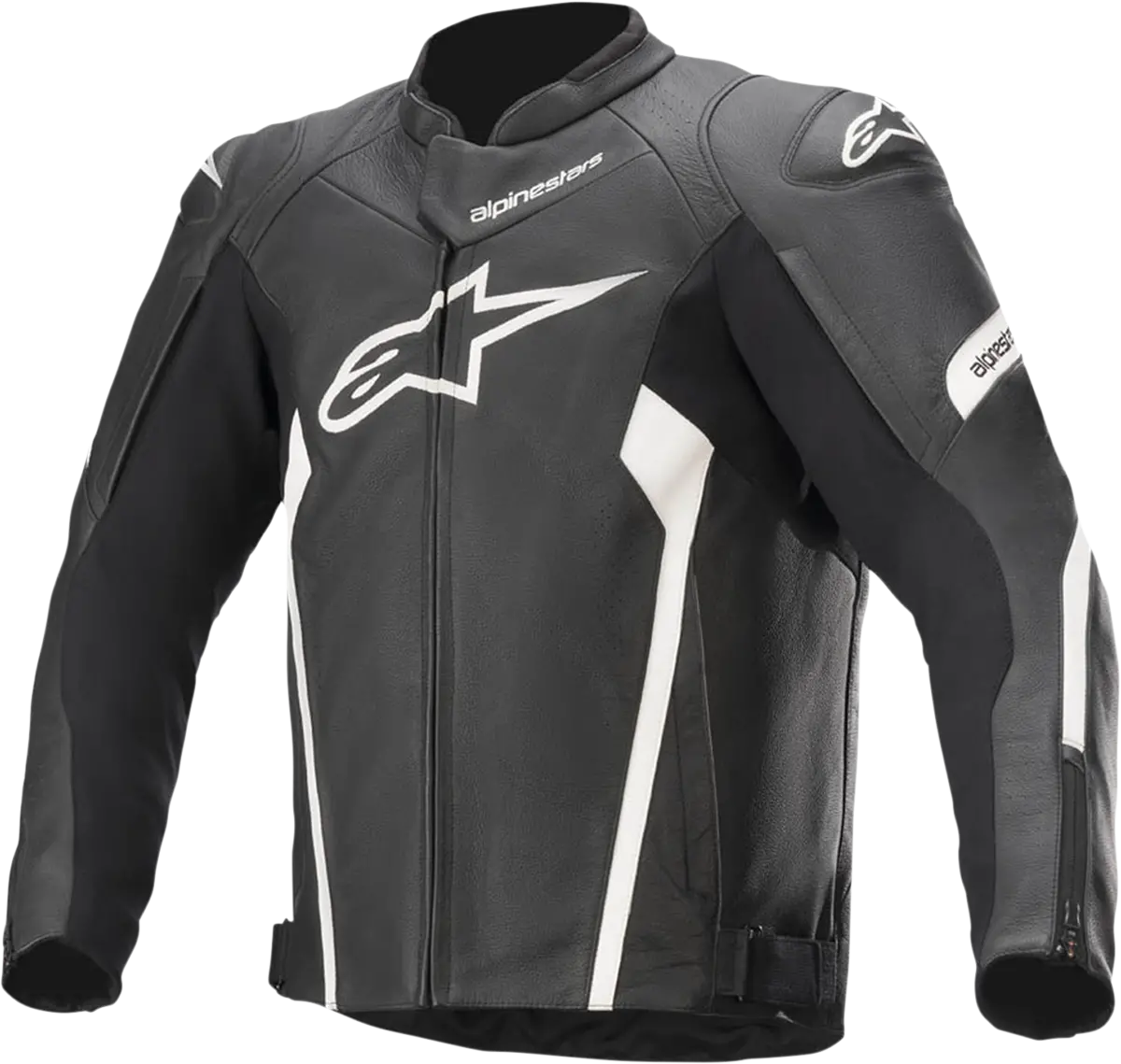 Alpinestars Faster V2 Perforated Leather Motorcycle Jacket – Black/White Colorway, Us Size 50 / Eu 60 (3103521-12-60) 1