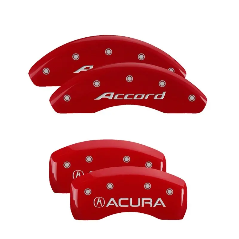 Mgp 4 Caliper Covers Engraved Front Accord Rear Accord Red Finish Silver Char 2018 Honda Accord 2