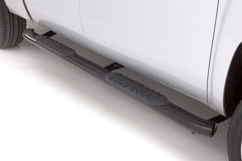 Lund 5-Inch Oval Curved Steel Nerf Bars For 1999–2017 Chevy Silverado 1500 Standard Cab – Black Body Mount Style 2