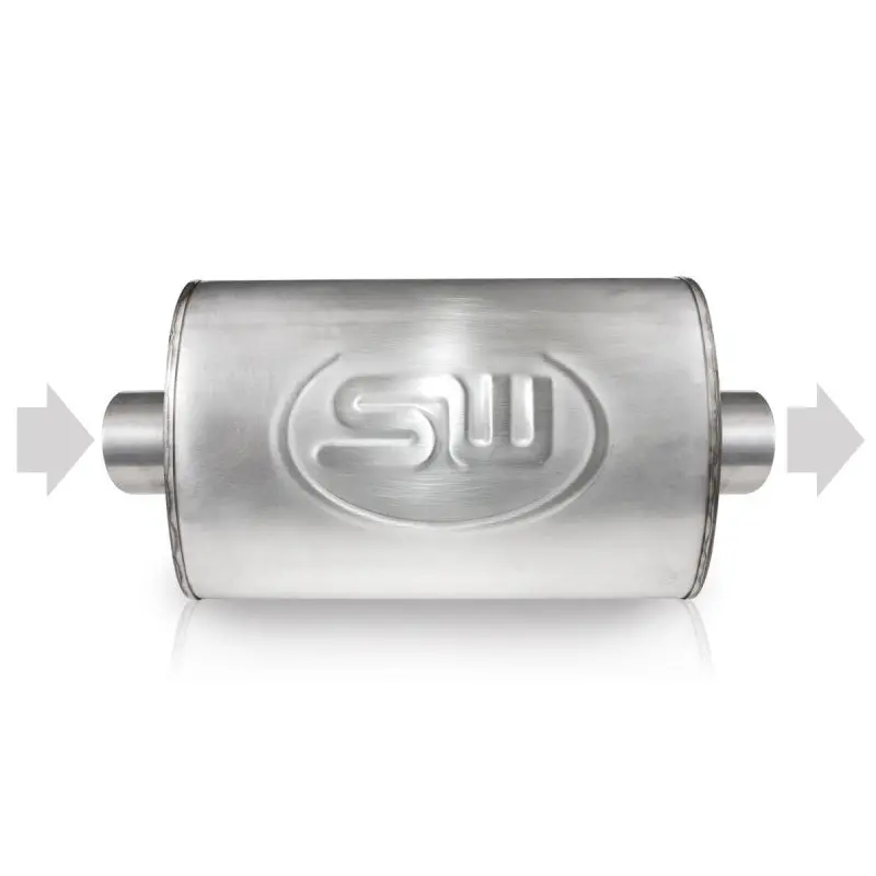 Stainless Works 2-Inch Id Center-Inlet / 2-Inch Od Center-Outlet Exhaust Pipe — 4X8 Inches 1