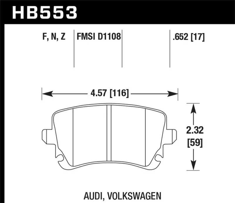 Hawk Hps Street Rear Brake Pads For Audi A6 Quattro (2006–2007), Rs6 (2003–2004), And S4 (2004–2008) 1
