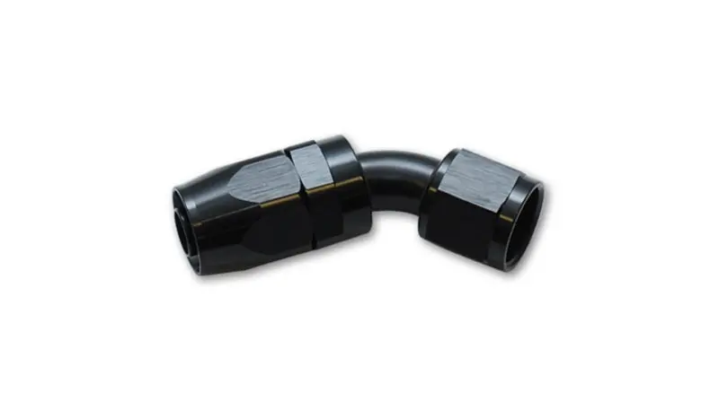 Vibrant -20An 45° Aluminum Hose Fitting – Black Anodized Elbow End 1