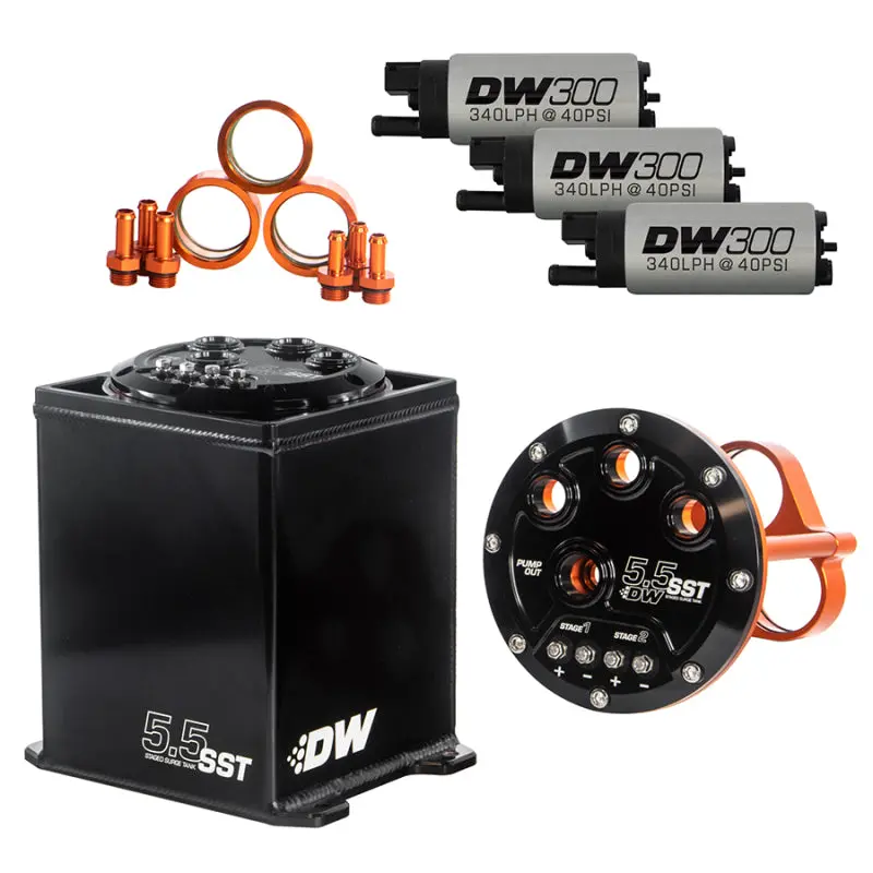 Deatschwerks 5.5L Modular Surge Tank Includes 3 Dw300 Fuel Pumps 1