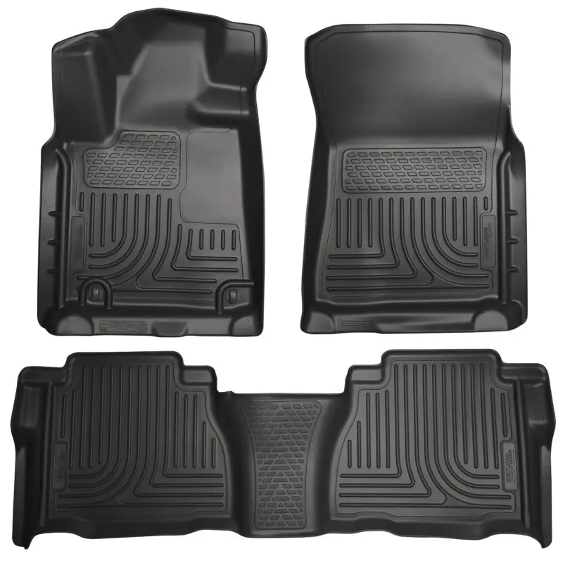 Husky Liners Weatherbeater Floor Mat Set – Black, For 2007–2011 Toyota Tundra Double & Crewmax Cab 1