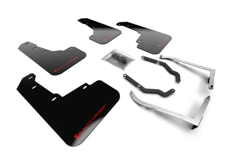 Rally Armor All-Terrain Mud Flaps For 2018–2019 Subaru Crosstrek – Lift-Compatible, Black W/ Red Logo 1