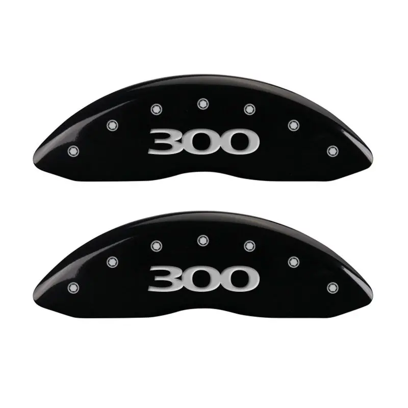 Mgp Engraved Caliper Covers – Front & Rear, Matte Black Finish With Silver Chrome Accents 1