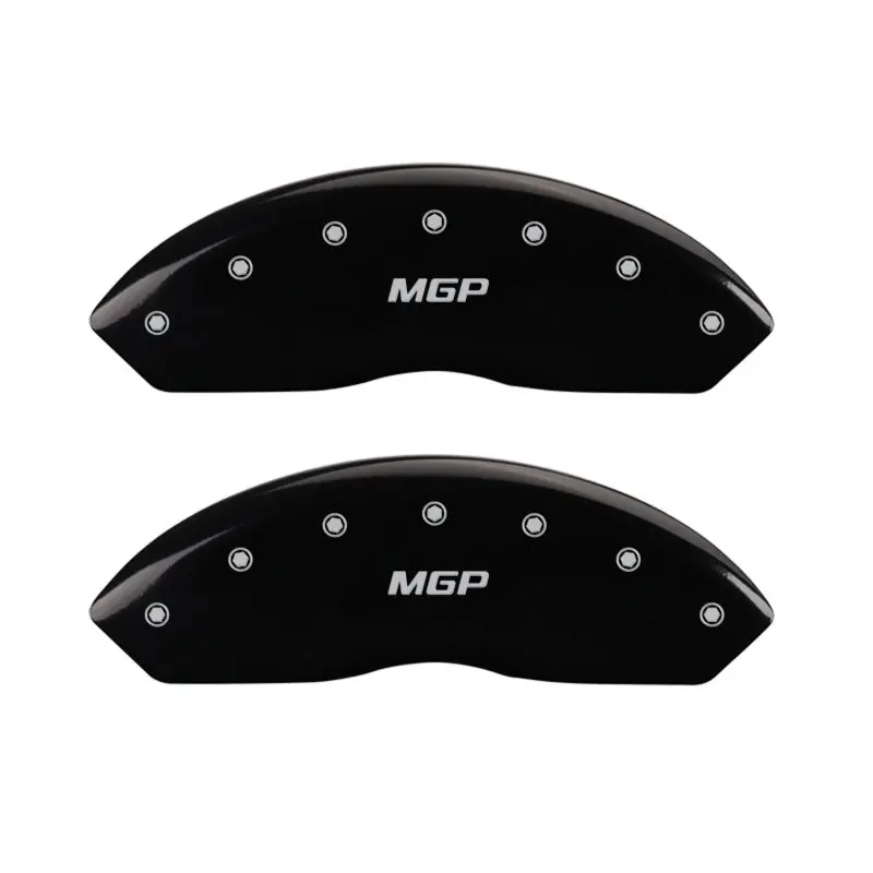 Mgp Engraved Brake Caliper Covers – Front And Rear Set In Matte Black With Silver Accent Finish 1