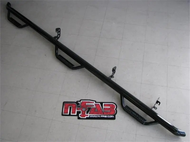N-Fab Nerf Step — 3" Diameter, Texas Black Finish, For 2002–2008 Dodge Ram Quad Cab (6.4Ft Bed) 1