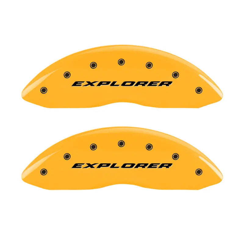 Mgp Engraved Front & Rear Brake Caliper Covers For Ford Explorer – Yellow Finish With Black Chrome Accents 2