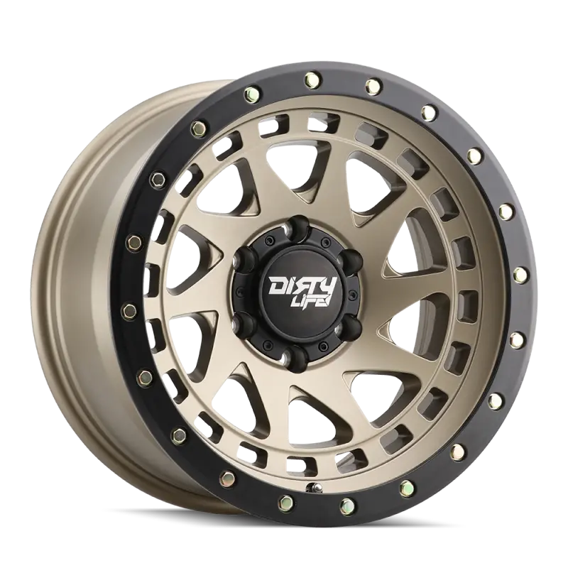 Dirty Life Enigma Pro Beadlock Wheel – 17X9, 6X139.7, -38Mm Offset, 106Mm Hub, Satin Gold Finish 1
