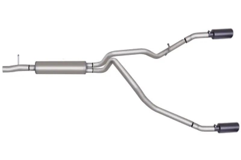 Gibson 11-14 Ford F-150 Fx4 5.0L 3In/2.5In Cat-Back Dual Split Exhaust - Black Elite 1