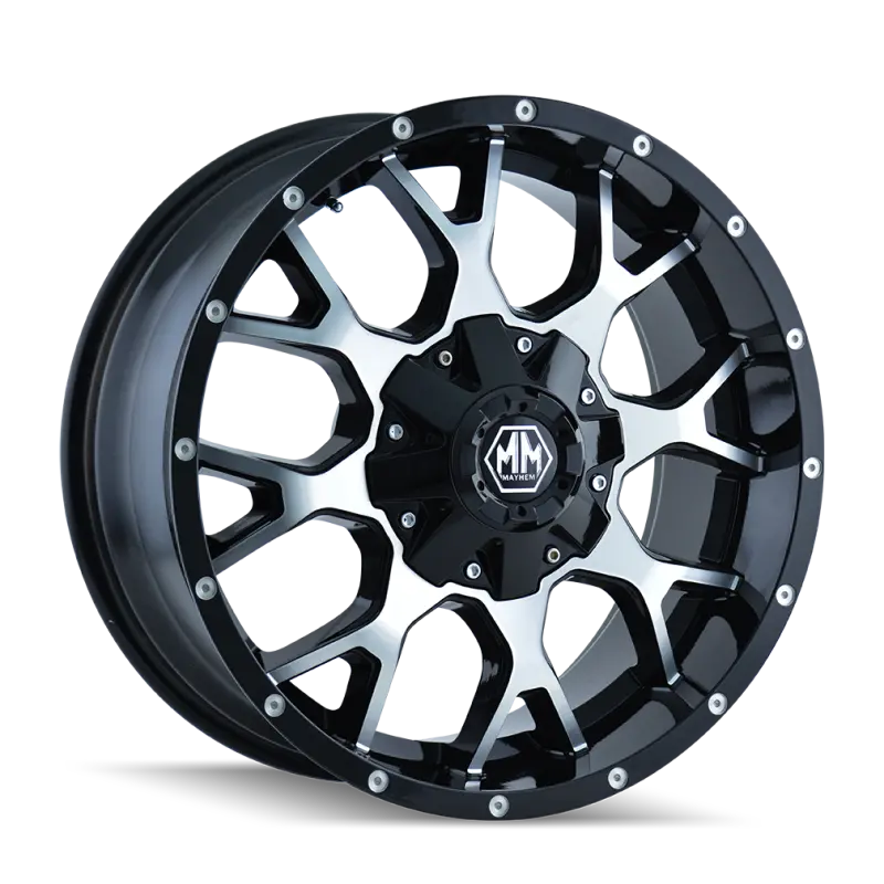 Mayhem 8015 Warrior 18X9 / 8X180 Bp / 18Mm Offset / 124.1Mm Hub Black/Machined Face Wheel 1