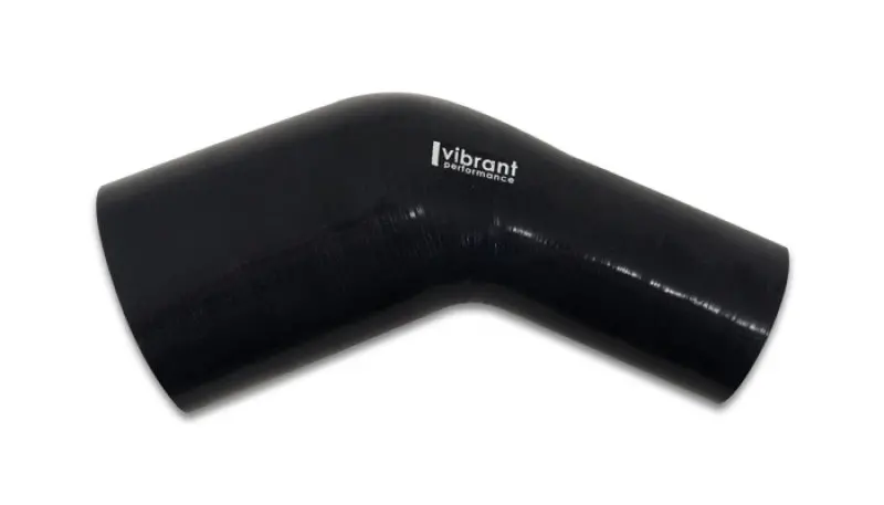 Vibrant 3In Id X 2.25In Id Gloss Black Silicone 45 Degree Transition Elbow 1