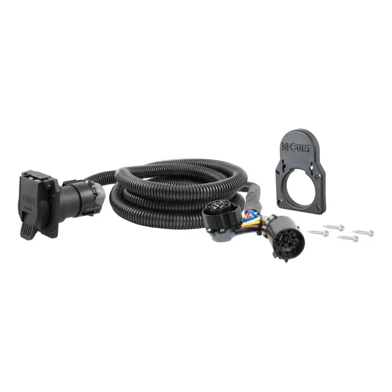 Curt 99-18 Ford F-350 Super Duty 7Ft Wiring Harness Extension (Adds 7-Way Rv Blade To Truck Bed) 1