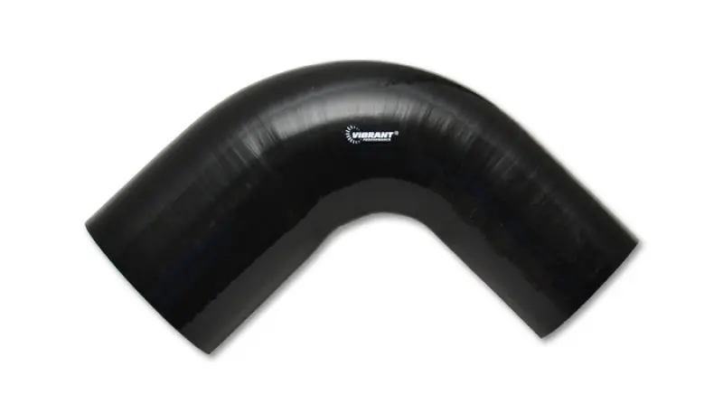 Vibrant Gloss Black Silicone 90° Transition Elbow – 1.5" Id × 2" Id × 4" Length 1