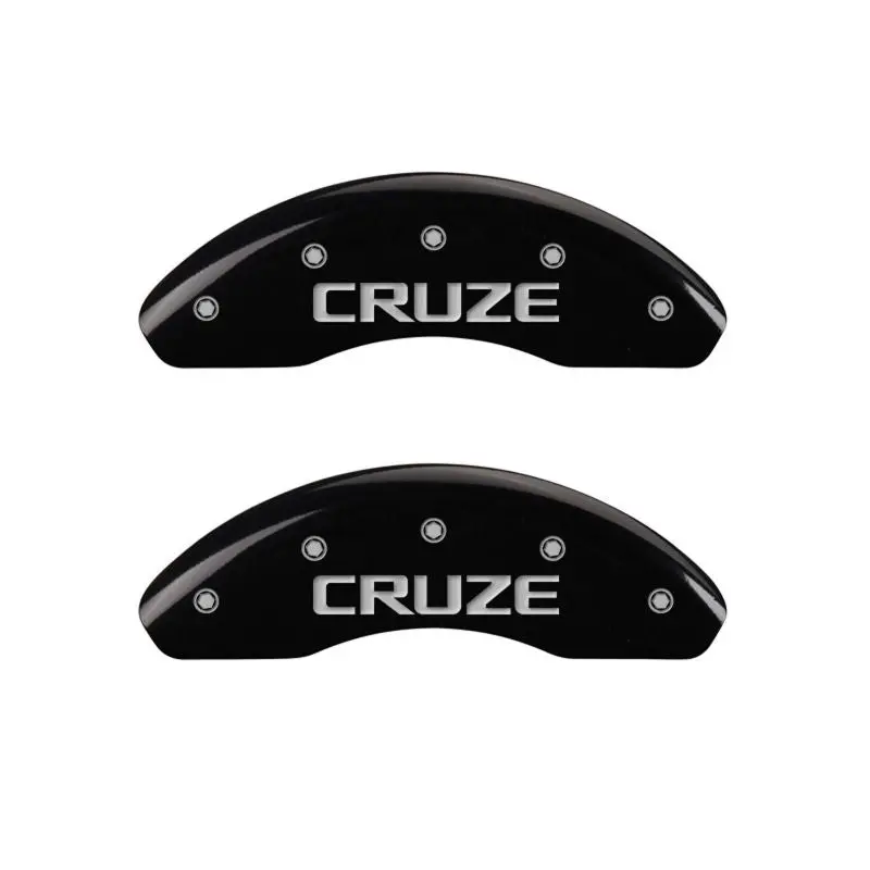 Mgp Engraved 4-Piston Caliper Covers For 2017 Chevrolet Cruze – Front & Rear, Black Finish With Silver Accent 1