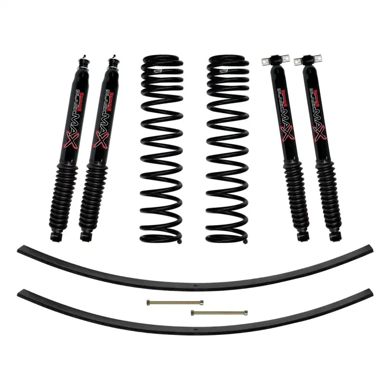 Skyjacker Jeep Xj 3In Fr Dual Rate Long Travel Coil Suspension Kit W/Rr Add-A-Leafs/Black Max Shocks 1