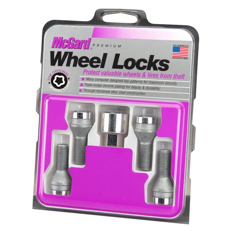 Mcgard Chrome Wheel Lock Bolt Set – 4-Pack, Cone Seat, M12X1.5 Thread, 21Mm Hex, 18.2Mm Shank 1