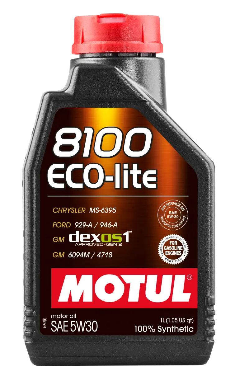 Motul 8100 Eco-Lite 5W-30 Full Synthetic Engine Oil – 1-Liter Bottle 1