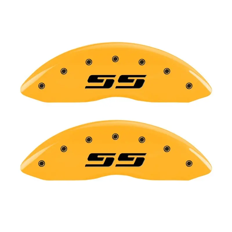 Mgp 2 Caliper Covers Engraved Silverado Ss Yellow Finish Blk Char 05 Chevy Silverado 1500 1