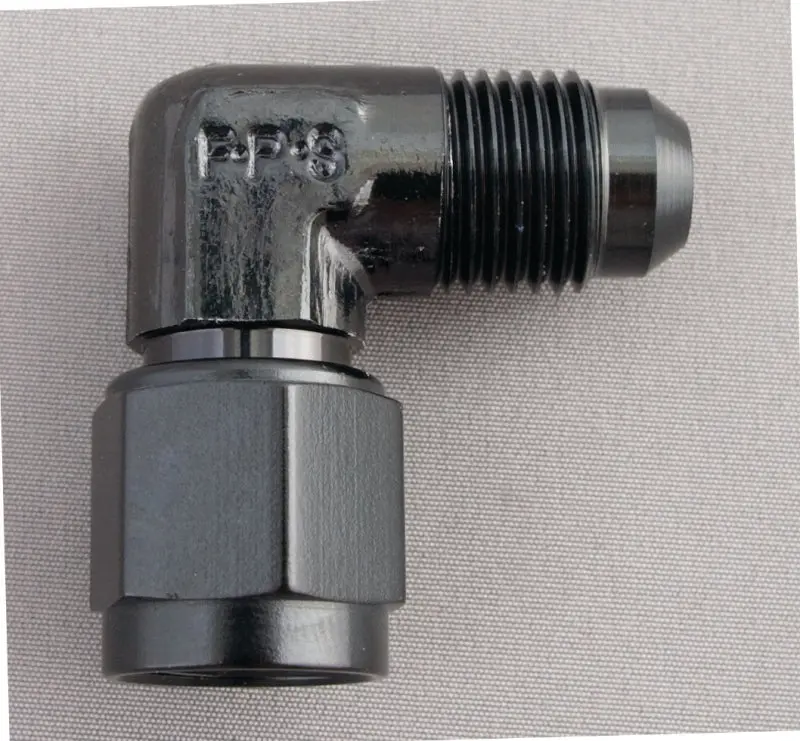 Fragola -6An 90-Degree Flare Fitting – Female To Male, Black Anodized 1