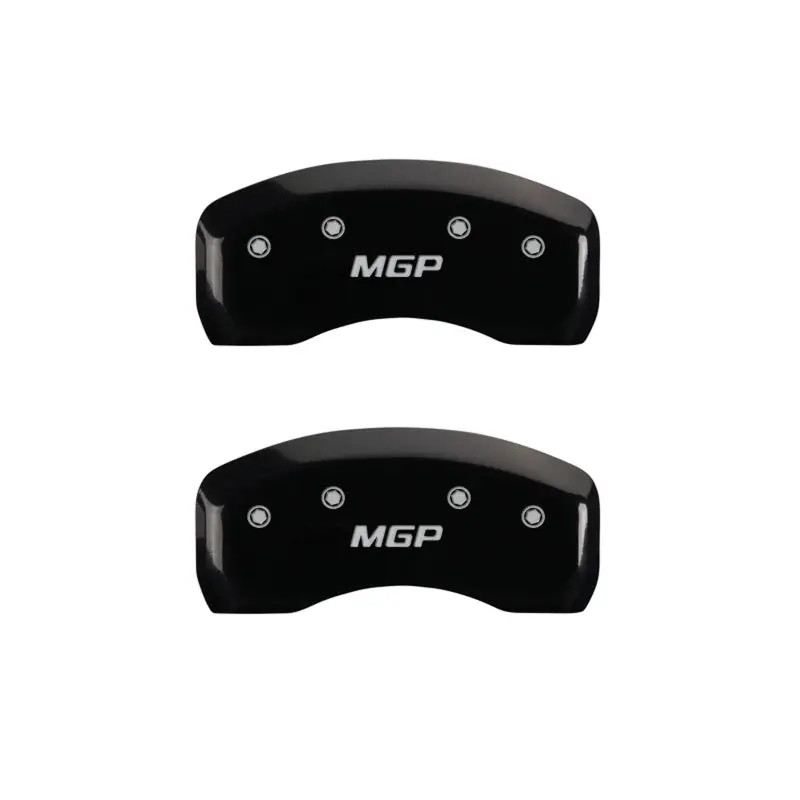 Mgp Engraved Caliper Covers — Front And Rear — Black Finish With Silver Detailing For 2019 Subaru Crosstrek 1