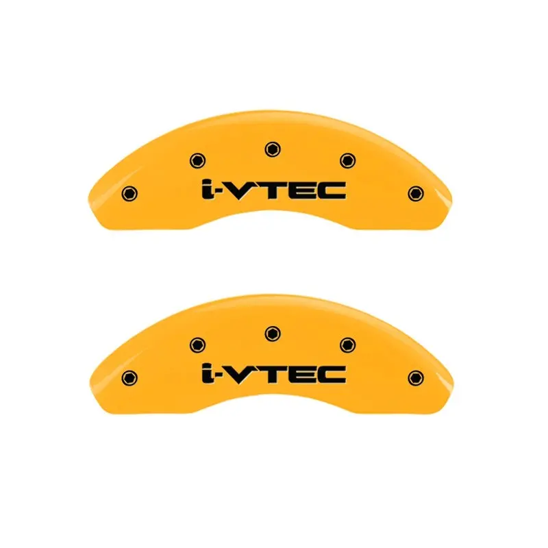 Mgp Engraved Front-Only Brake Caliper Cover Set – I-Vtec Applications, Yellow Finish With Black Chrome Accents 1